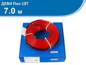 Изображение товара Теплый пол Деви Flex-18T 140F1235R: площадь обогрева 0,5 - 0,9 кв.м., длина кабеля 7,3 м., мощность 130 Вт