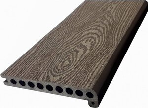 Изображение товара Террасная доска Holzhof Ступени из ДПК Тиснение "Кольца дерева" 12 мм в ассортименте