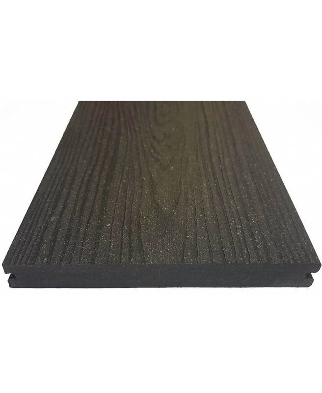 Изображение товара Полнотелая шовная террасная доска Holzhof Венге 150 мм 18 мм ширина