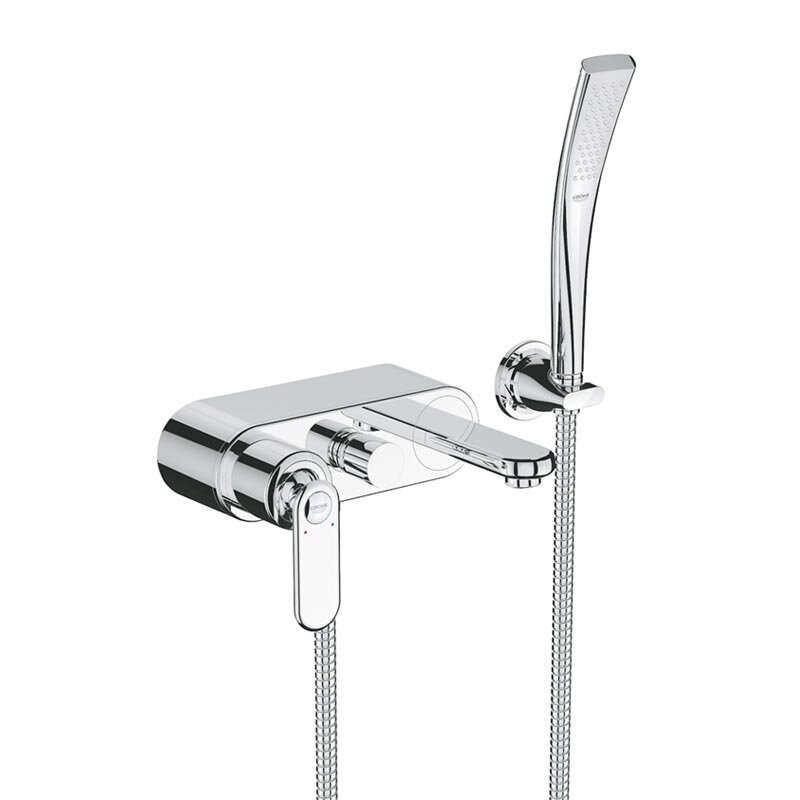Изображение товара Гарнитур для ванны и душа Grohe Veris 32196000 хром настенный однорычажный