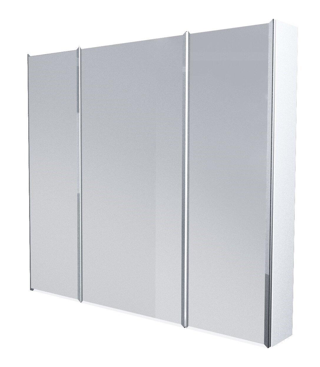 Изображение товара Зеркальный шкаф Marka One Mix 80x80 см 3 двери белый глянцевый фасад