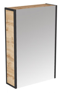 Изображение товара Зеркальный шкаф 1Marka Grunge Loft 60П см, подвесной, матовый черный и дуб Вотан