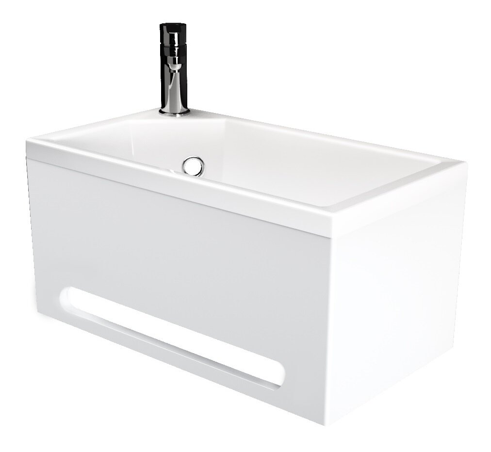 Изображение товара Тумба с раковиной 1Marka Tiny SX Mini 39 см подвесная, белый, левая/правая