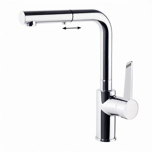 Изображение товара Смеситель для кухонной мойки Ramonsoler Kitchen 381901H1MC, выдвижной излив, цвет хром