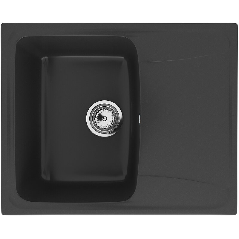 Изображение товара Ulgran U-201-344: 58 см кухонная мойка, черная матовая Изображение товара Ulgran U-201-344: 58 см кухонная мойка, черная матовая