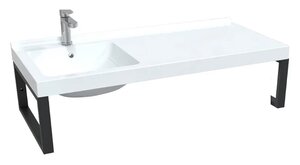 Изображение товара Раковина 1Marka Wash Ц0000010452 Polytitan 110 см, белый, с черными кронштейнами