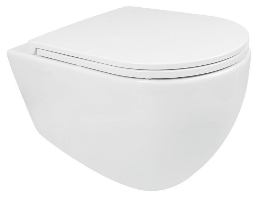 Изображение товара Подвесной безободковый унитаз Isvea Infinity 10NF02001SV-2L/40KF0201I-S с крышкой микролифт