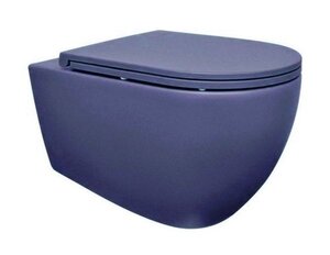 Изображение товара Подвесной безободковый унитаз Isvea Infinity с крышкой микролифт и синим матовым покрытием
