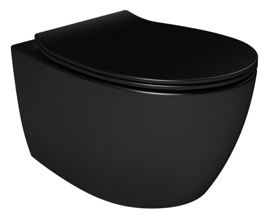 Изображение товара Подвесной безободковый унитаз Isvea Sentimenti Neo, крышка микролифт, черный матовый, 10AR02010-2N/40D40521I-S