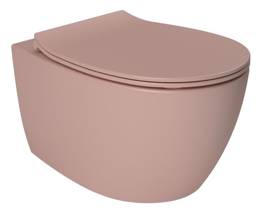 Изображение товара Подвесной безободковый унитаз Isvea Sentimenti Neo 10AR02010SV-2S/40D40541I-S лососевый матовый