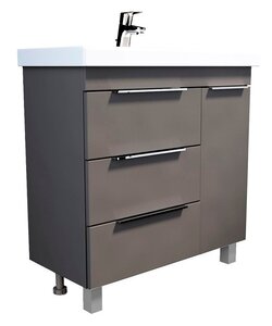 Изображение товара Тумба под раковину 1Marka Gaula 80 см, напольная, черный матовый, У92546