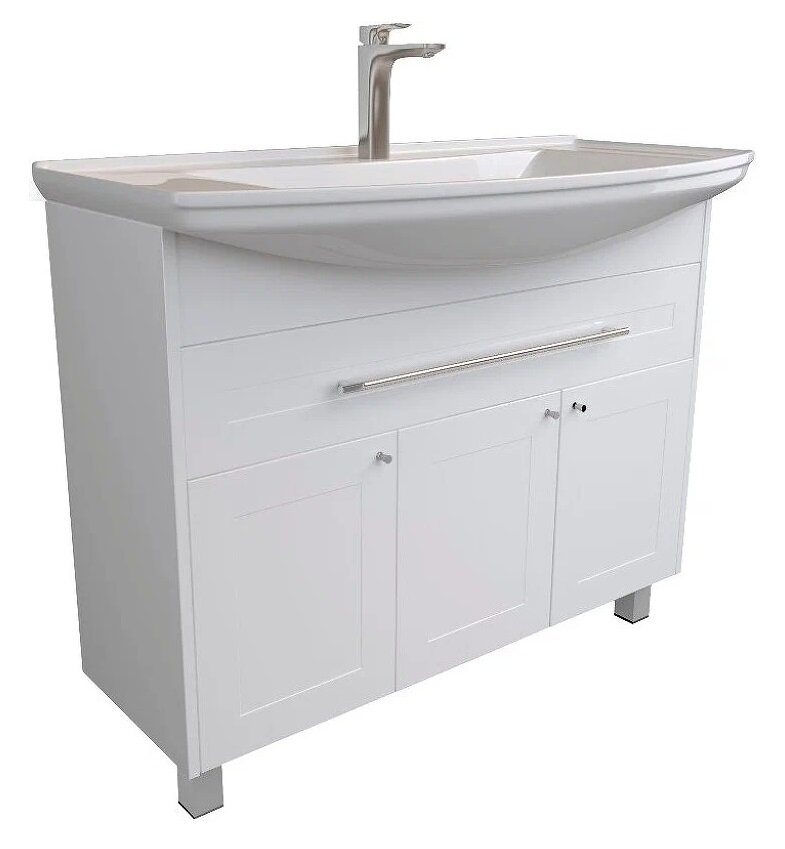 Изображение товара Тумба под раковину 1Marka Lina Classic New 105 см, напольная, белый, У94491