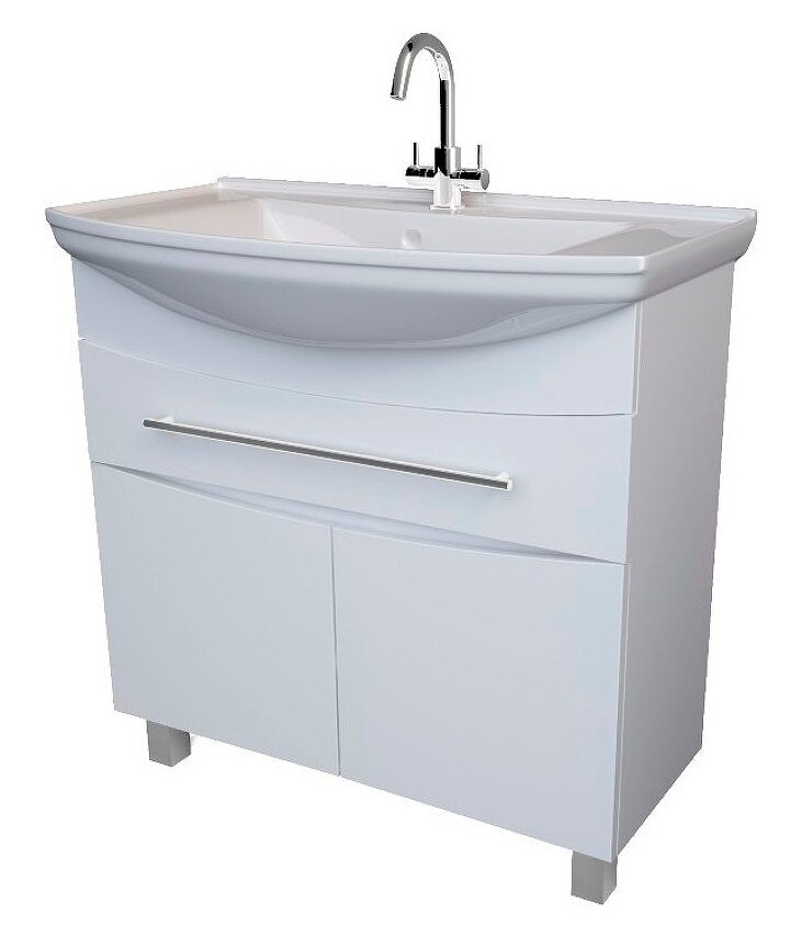 Изображение товара Тумба под раковину 1Marka Lina New 85 см, напольная, белый, У94493 Изображение товара Тумба под раковину 1Marka Lina New 85 см, напольная, белый, У94493