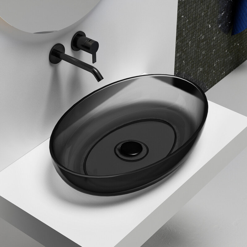 Изображение товара Раковина Abber Kristall AT2801Onyx 60х40 см накладная черная с высокой устойчивостью