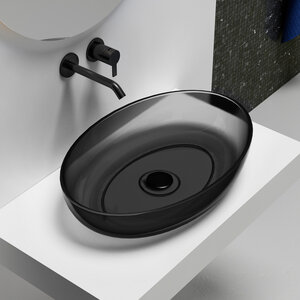 Изображение товара Раковина Abber Kristall AT2801Onyx 60х40 см накладная черная с высокой устойчивостью