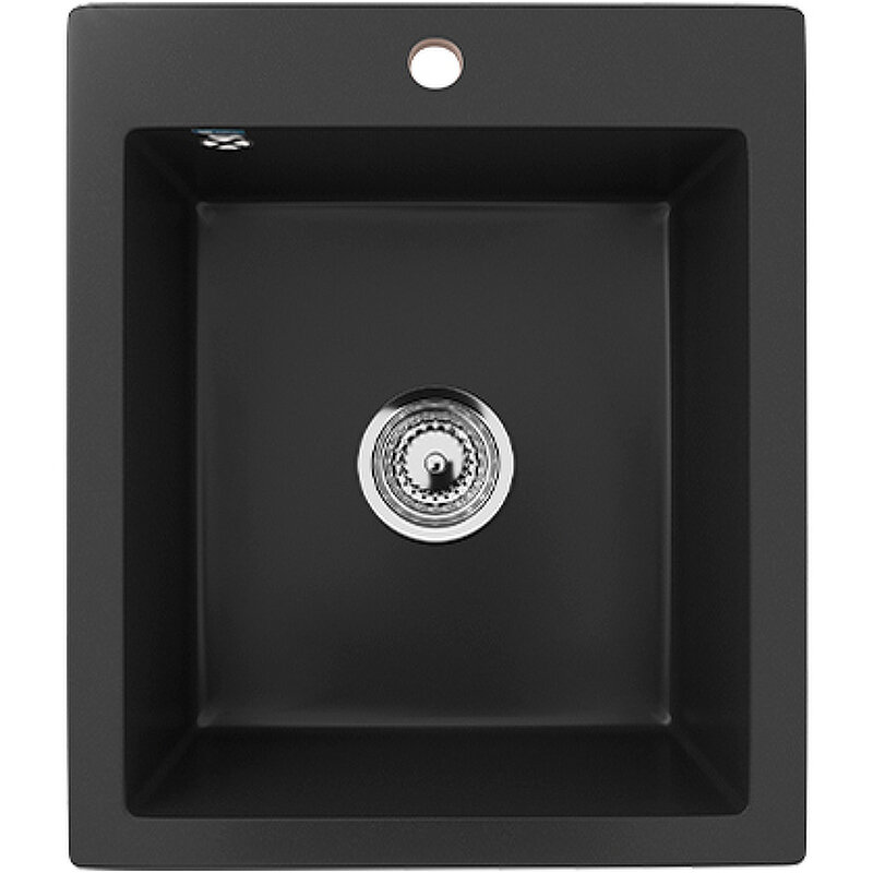 Изображение товара Кухонная мойка Ulgran U-404 42 см встраиваемая черная нержавеющая сталь