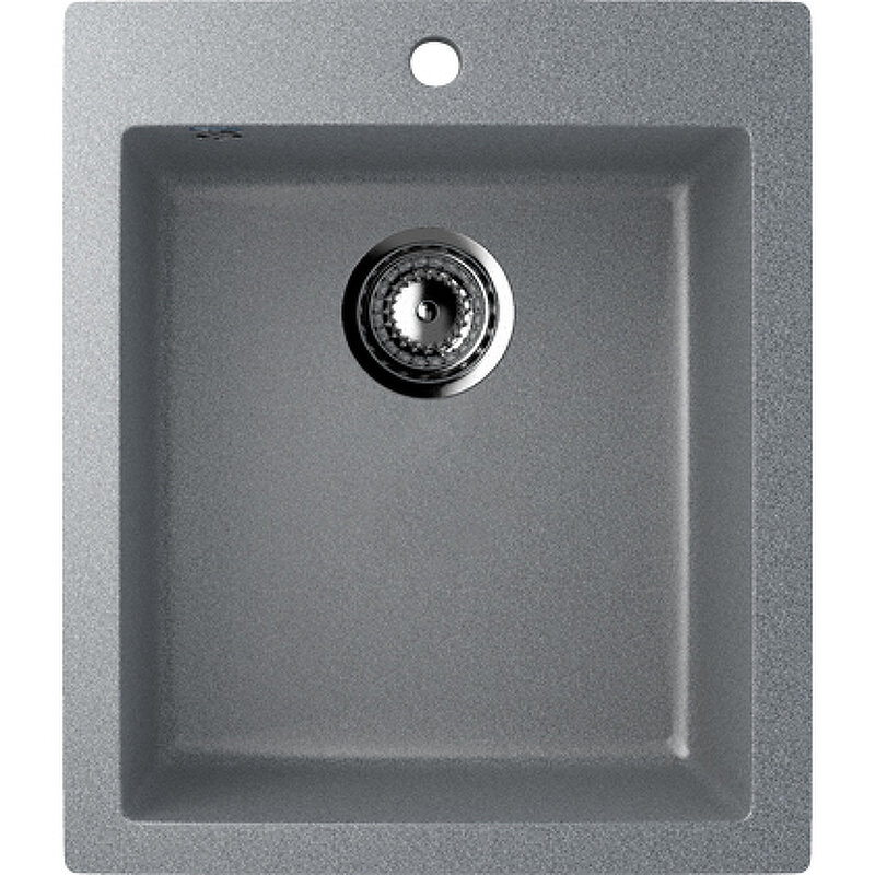 Изображение товара Кухонная мойка Ulgran U-404 42 см темно-серая с комплектом монтажных элементов