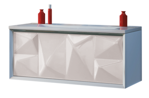 Изображение товара Тумба под раковину Marka One Romb 90 см, подвесная, белая