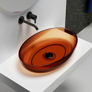 Изображение товара Раковина Abber Kristall AT2801Opal, 60 х 40 см, накладная, прозрачная, коричневая