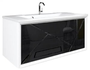 Изображение товара Тумба под раковину Marka One Seattle 90 см, подвесная, mozaik classic black, У72804