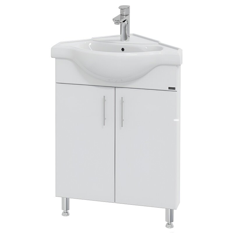 Изображение товара Тумба под раковину СаНта Аврора 216001 60 см угловая напольная белая