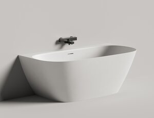 Изображение товара Ванна Salini Sofia Wall 160x80 см искусственный камень белый глянцевый