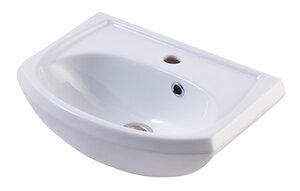 Изображение товара Раковина Rosa Уют 45 см для встроенной установки из фарфора в белом цвете