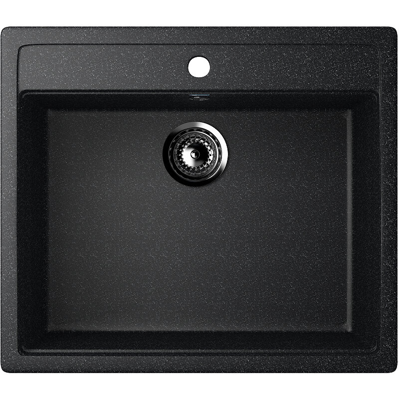 Изображение товара Кухонная мойка Ulgran U-104 56 см черная матовая для встраивания сверху