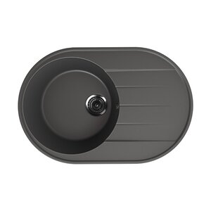 Изображение товара Мойка кухонная Ulgran Quartz Nora 750-09, 75 см, цвет мокрый асфальт