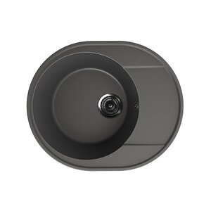Изображение товара Мойка кухонная Ulgran Quartz Nora 585-09, 58.5 см, цвет мокрый асфальт