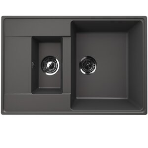Изображение товара Мойка кухонная Ulgran Quartz Prima 780 1,5 K-09, 78 см, цвет мокрый асфальт
