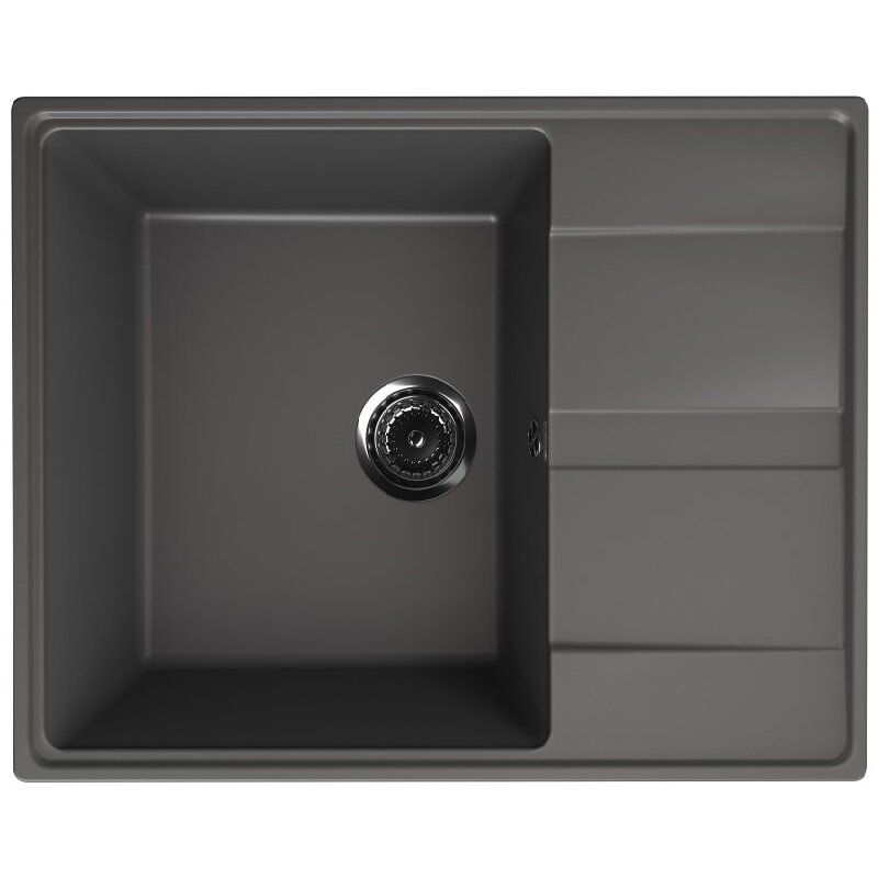Изображение товара Мойка кухонная Ulgran Quartz Prima 650-09, 65 см, цвет мокрый асфальт