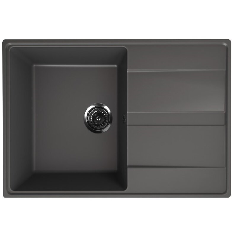 Изображение товара Мойка кухонная Ulgran Quartz Prima 750-09, 75 см, цвет мокрый асфальт