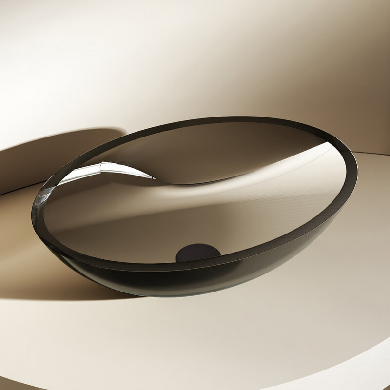 Изображение товара Раковина Abber Kristall AT2802Onyx овальная накладная черная 50х35 см