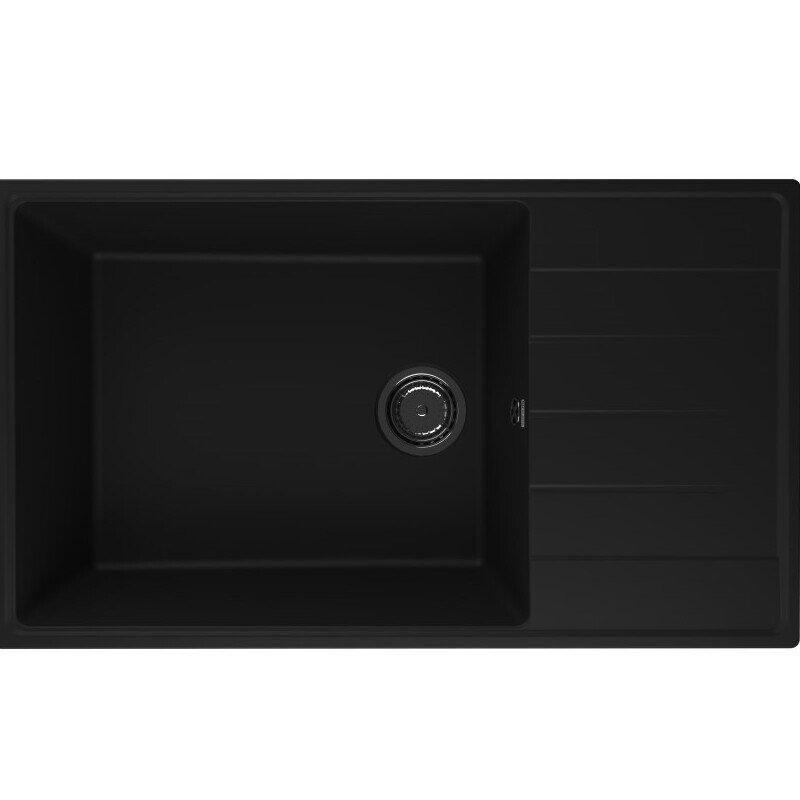 Изображение товара Кухонная мойка Ulgran Quartz Prima 860-07 86 см искусственный камень Черная