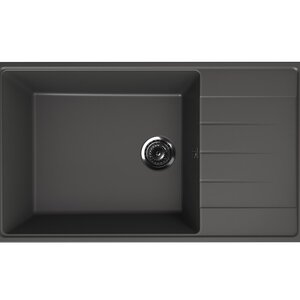Изображение товара Мойка кухонная Ulgran Quartz Prima 860-09, 86 см, цвет мокрый асфальт