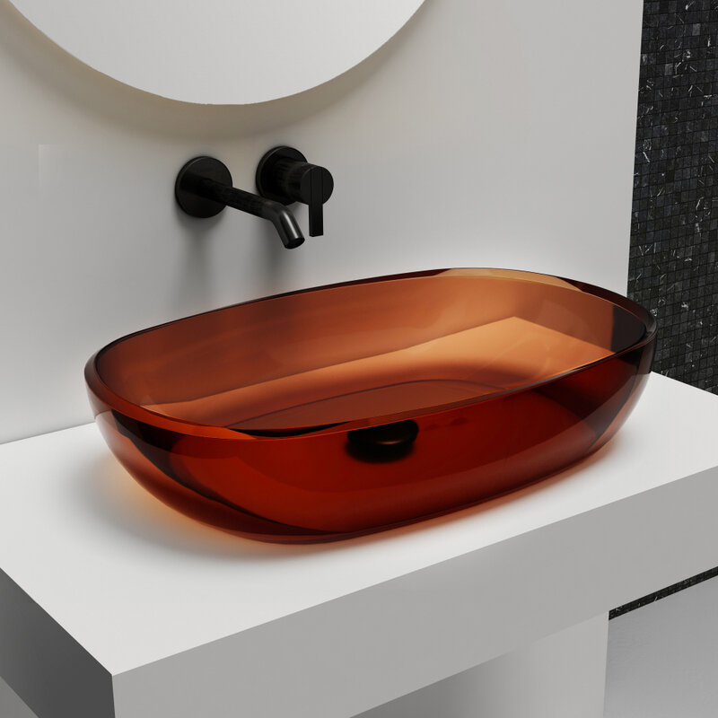 Изображение товара Раковина Abber Kristall AT2805Opal 60x40 см накладная коричневая