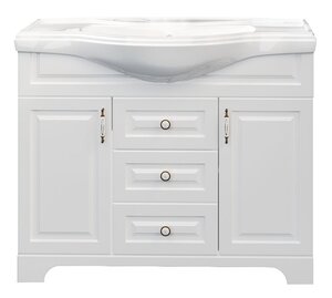 Изображение товара Тумба под раковину 1Marka Прованс New 105 см, 2 двери, 2 ящика, напольная, белый, У94489