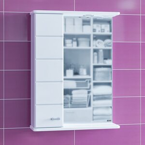 Изображение товара Зеркальный шкаф СаНта Омега 60 с подсветкой, белый, левый/правый, 107003/107004