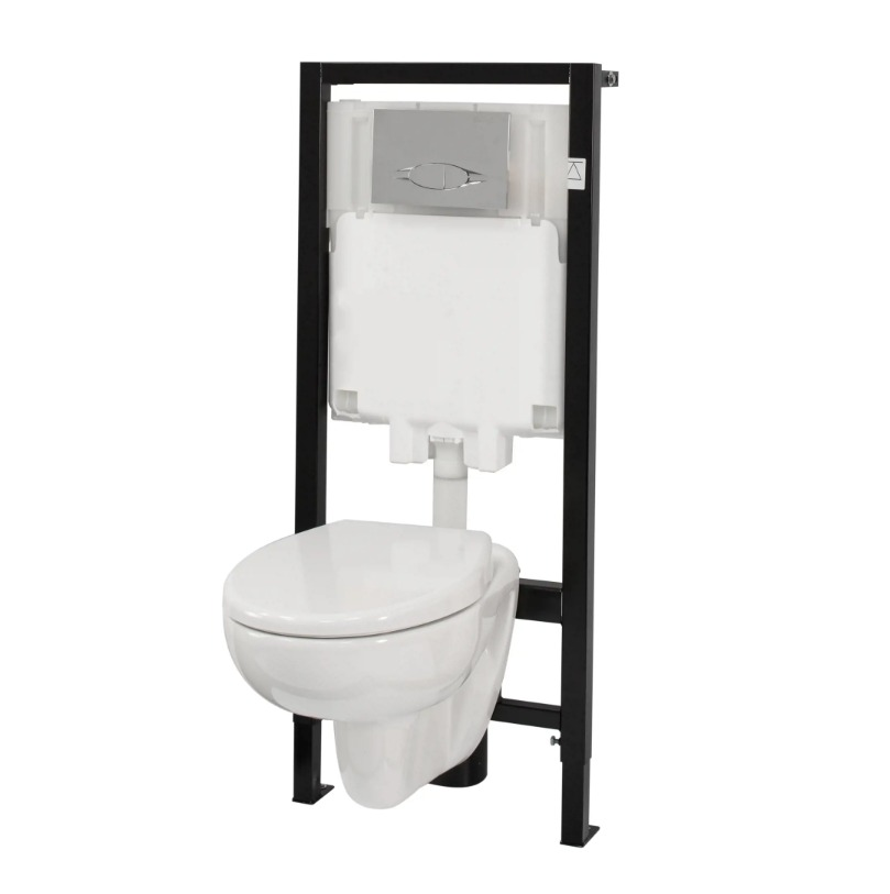 Изображение товара Инсталляция с унитазом Jacob Delafon Brive, подвесной, безободковый, 36 см, белая