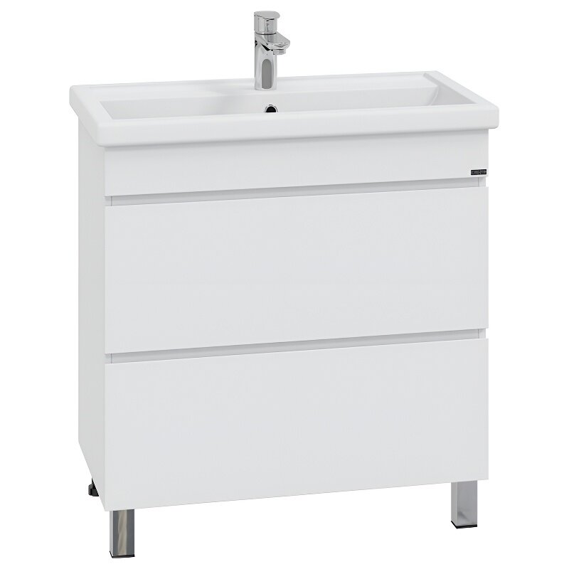 Изображение товара Тумба под раковину СаНта Марс 80 напольная белая с ящиками и фурнитурой