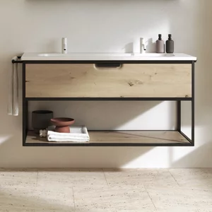 Изображение товара Тумба с раковиной Burgbad Vry 123 см, подвесная, eiche dekor urban, SGUK123 F6020 C0001