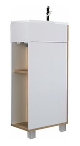 Изображение товара Тумба с раковиной 1Marka Laura 40 см, 1 дверь, напольная, дуб сонома, правая