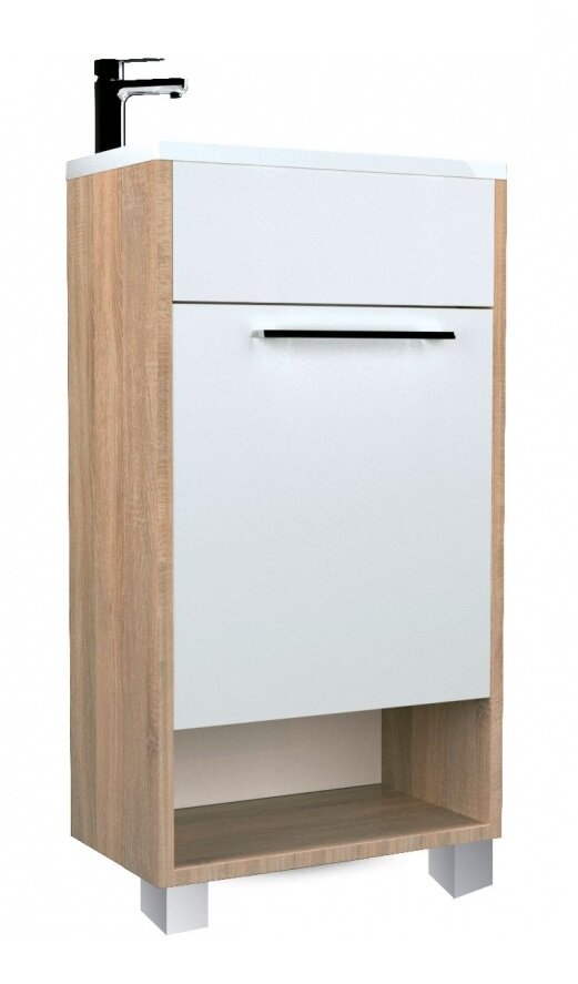 Изображение товара Тумба с раковиной 1Marka Lira 40 см, напольная, дуб сонома, левая и правая