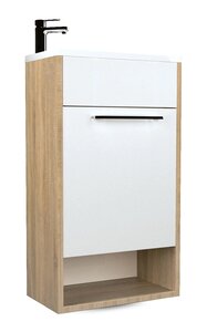 Изображение товара Тумба с раковиной 1Marka Lira 40 см, 1 дверь, подвесная, дуб сонома, левая/правая