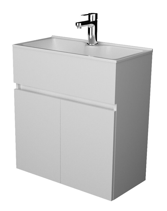 Изображение товара Тумба с раковиной 1Marka Mira 60 см, 2 двери, подвесная, белый, У75328