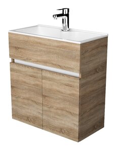 Изображение товара Тумба с раковиной 1Marka Mira 60 см, подвесная, бежевый, Россия