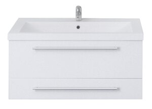 Изображение товара Тумба под раковину 1Marka Соната 58 см, 2 ящика, подвесная, белый, У51038