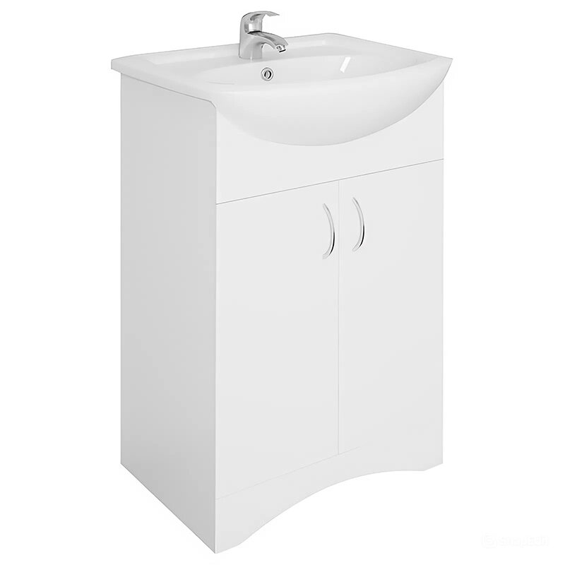 Изображение товара Тумба под раковину 1Marka Уют 50 см, напольная, белая, с 2 дверцами