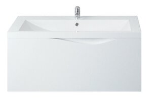 Изображение товара Тумба под раковину 1Marka Этюд 100 см, белая глянцевая, подвесная